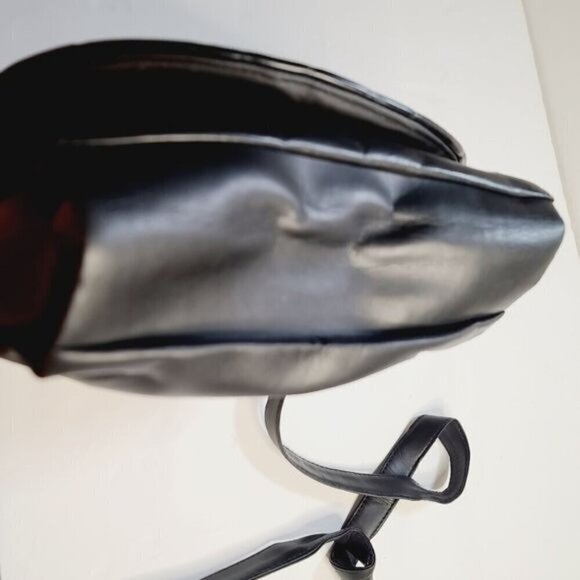 Vintage 90s Y2K Black Vegan Leather Croc Embossed Shoulder Bag - Picture 10 of 16